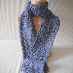 Cornflower Blue Crochet Scarf