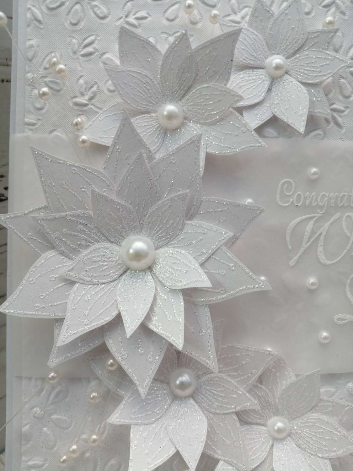 Luxury Handmade Wedding Card - White on White - Congratulations on your Wedding Day Luxury Handmade Wedding Card - White on White - Congratulations on your Wedding Day