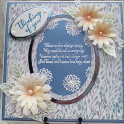Luxury Handmade Sympathy/Bereavement - Thinking of You - Blue, White with verse in centre