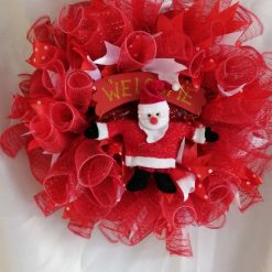 Red santa welcome wreath 1 Red santa welcome wreath 1