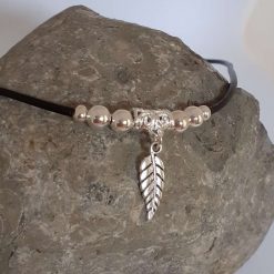 Black Leather Choker, Silver Leaf Choker 2