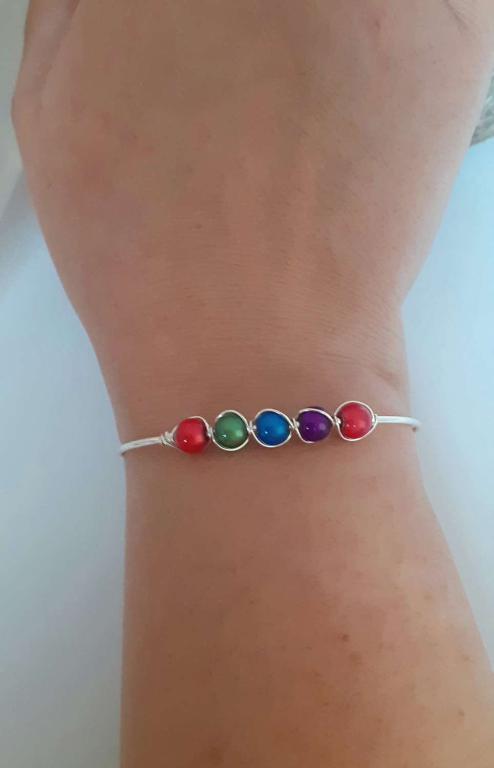 Silver Bangle , Colourful Bangle Silver Bangle , Colourful Bangle