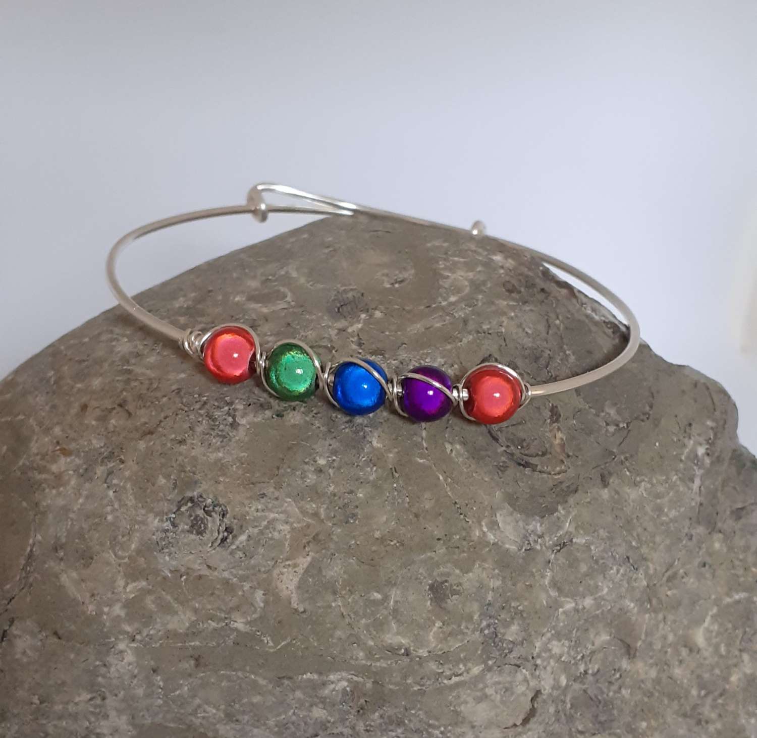 Silver Bangle , Colourful Bangle Silver Bangle , Colourful Bangle