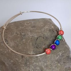 Silver Bangle , Colourful Bangle 5 Silver Bangle , Colourful Bangle 5