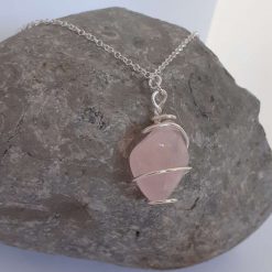 Rose Quartz Pendant Necklace 1 Rose Quartz Pendant Necklace 1