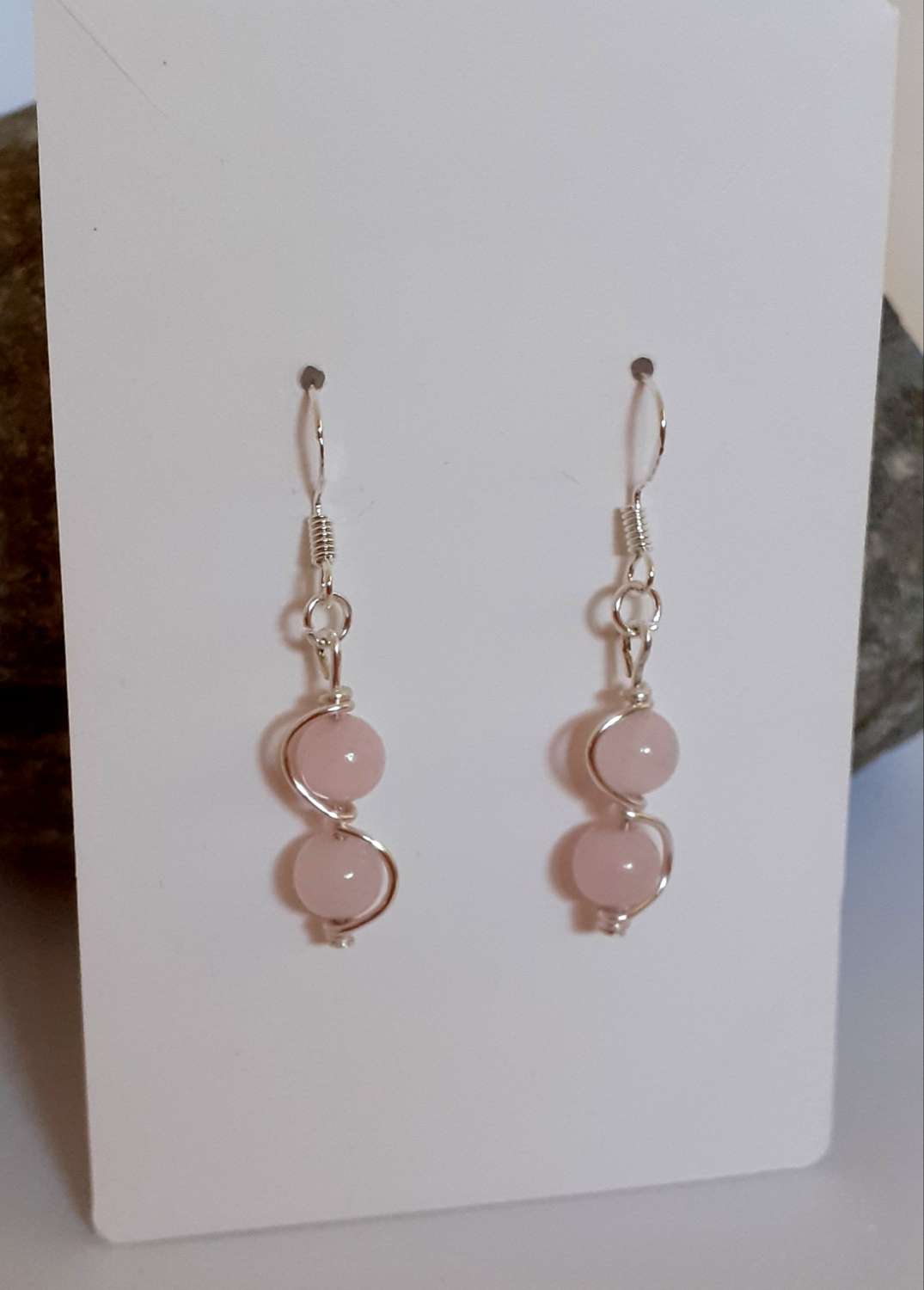 Rose Quartz Dangle Earrings Rose Quartz Dangle Earrings