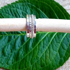 Sterling silver beaded stacking ring 1 Sterling silver beaded stacking ring 1