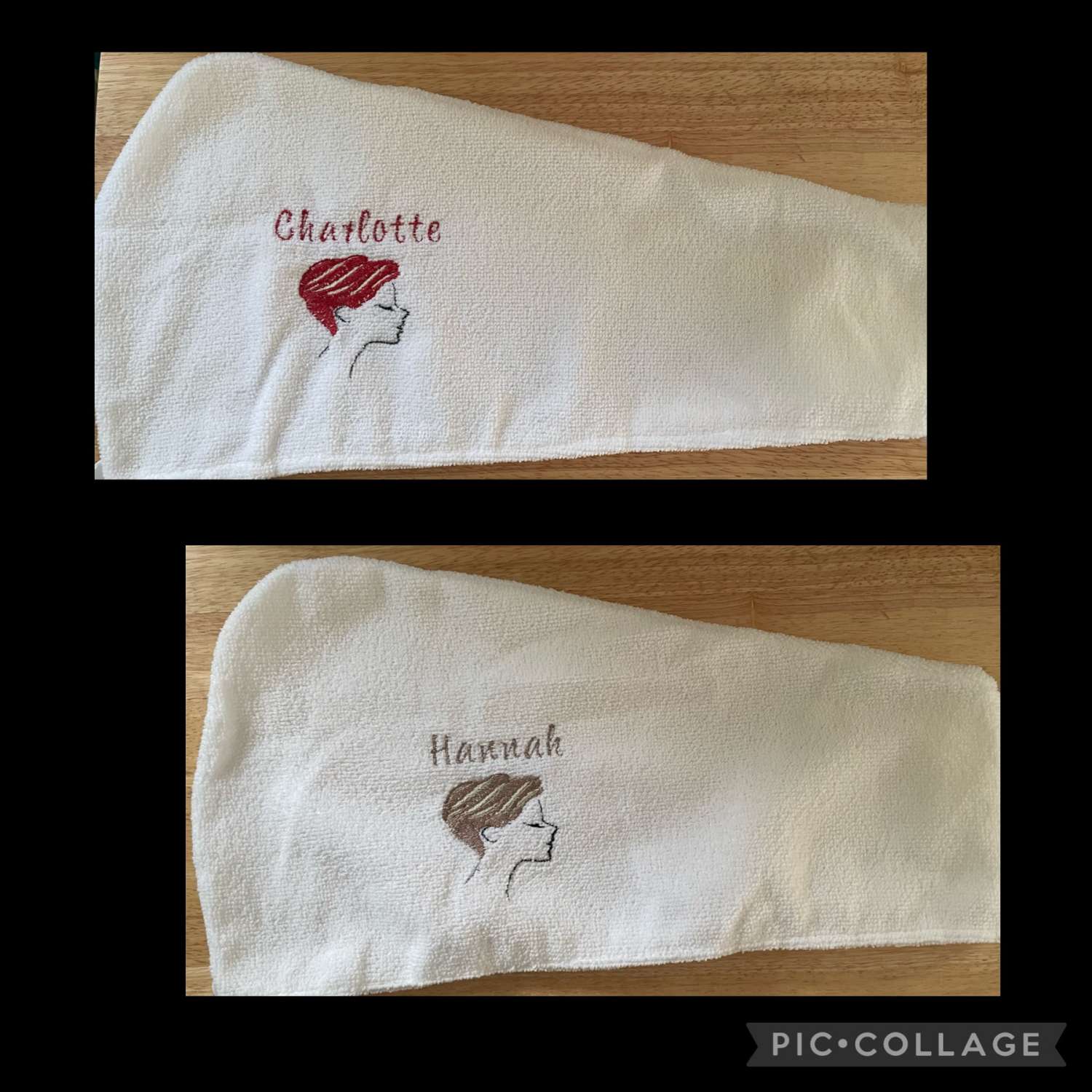 Personalised Embroidered Microfibre Turbie Hair Towels Personalised Embroidered Microfibre Turbie Hair Towels