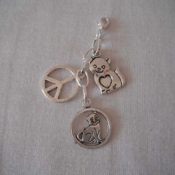 Cats & Peace Charm/Stitch Marker