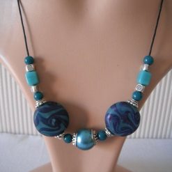 Teal & Navy Chunky Necklace