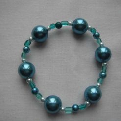 Triple Teal Pearl Bracelet