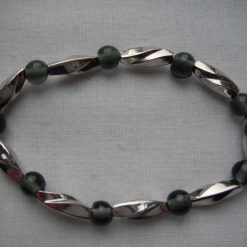 Smokey Green & Silver Plated Bracelet