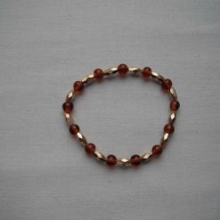 Amber & Gold Plated Bead Bracelet 1
