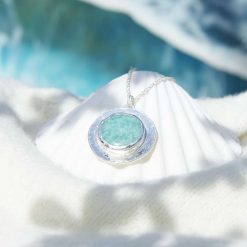 Amazonite Silver Halo Necklace