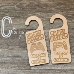 Wooden door hanging signs