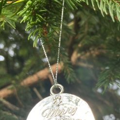 Personalised Metal Silver Photo gift Bell - Customised Both Sides - Christmas Tree 3