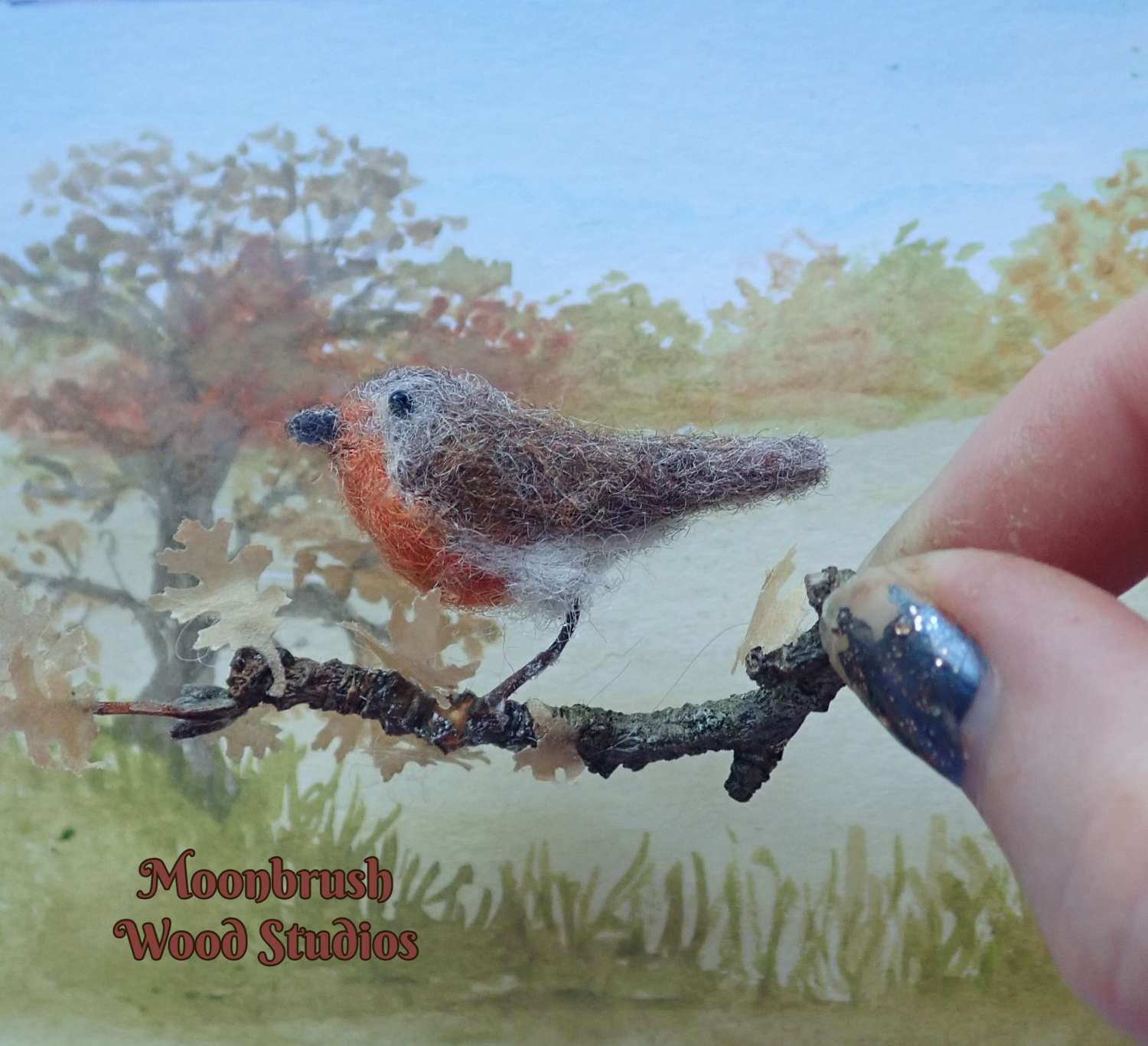 Needle Felt Robin , Diorama, Miniature Scene, Watercolour painting, Landscape, Needle Felted Animal, Wool Sculpture, Fibre Art, Sculpture, Gift, Woodland Creature, Wildlife, Bird, Birds Needle Felt Robin , Diorama, Miniature Scene, Watercolour painting, Landscape, Needle Felted Animal, Wool Sculpture, Fibre Art, Sculpture, Gift, Woodland Creature, Wildlife, Bird, Birds