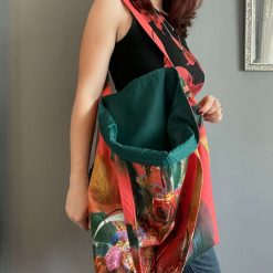 Large orange and Green tote bag.