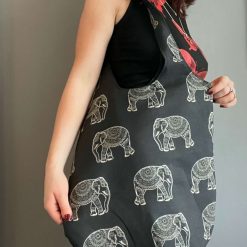 Large black reversible slouch bag