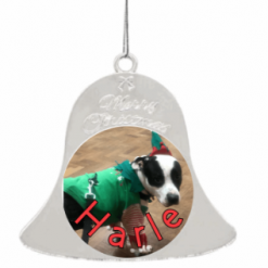 Personalised Metal Silver Photo gift Bell - Customised Both Sides - Christmas Tree 7