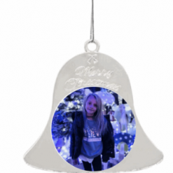 Personalised Metal Silver Photo gift Bell - Customised Both Sides - Christmas Tree 11