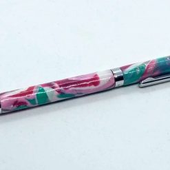 Handmade stylus pen in pink, green, white and silver