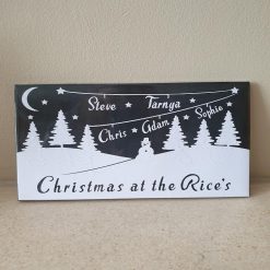 Personalised Christmas Tree Black Tile