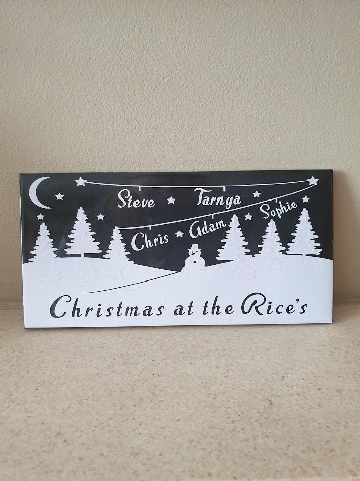 Personalised Christmas Tree Black Tile Personalised Christmas Tree Black Tile