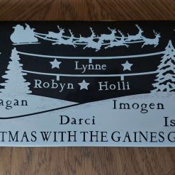 Personalised Christmas Tree Black Tile 4 Personalised Christmas Tree Black Tile 4