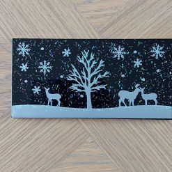 Deer Winter Scene Black Tile