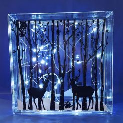 Winter Scene Glass Block