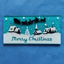 Christmas Scene Blue Tile