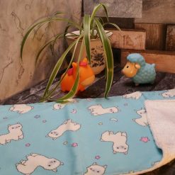 Burp/Comfort Cloths - Single - Llamas on blue with white towelling - Baby Essentials Range 1 Burp/Comfort Cloths - Single - Llamas on blue with white towelling - Baby Essentials Range 1