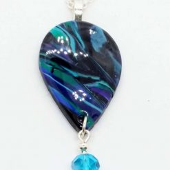teardrop pendant in beautiful peacock colours with a bead drop 2 teardrop pendant in beautiful peacock colours with a bead drop 2