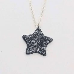 Sparkly night sky. Handmade black polymer clay star pendant with Sparkle 1 Sparkly night sky. Handmade black polymer clay star pendant with Sparkle 1