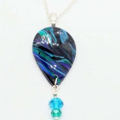 teardrop pendant in beautiful peacock colours with a bead drop 4 teardrop pendant in beautiful peacock colours with a bead drop 4