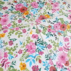 Floral Bunting 100% cotton, Flower Bunting, Floral Garland, Garden Bunting, Bright Bunting, Party Bunting, Fabric Bunting, 10 flags 2.5m 7