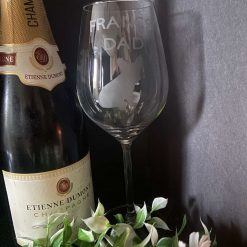 Etched Personalised Dog Mum and Dad Etched Glass Wine Glass birthday gift 1