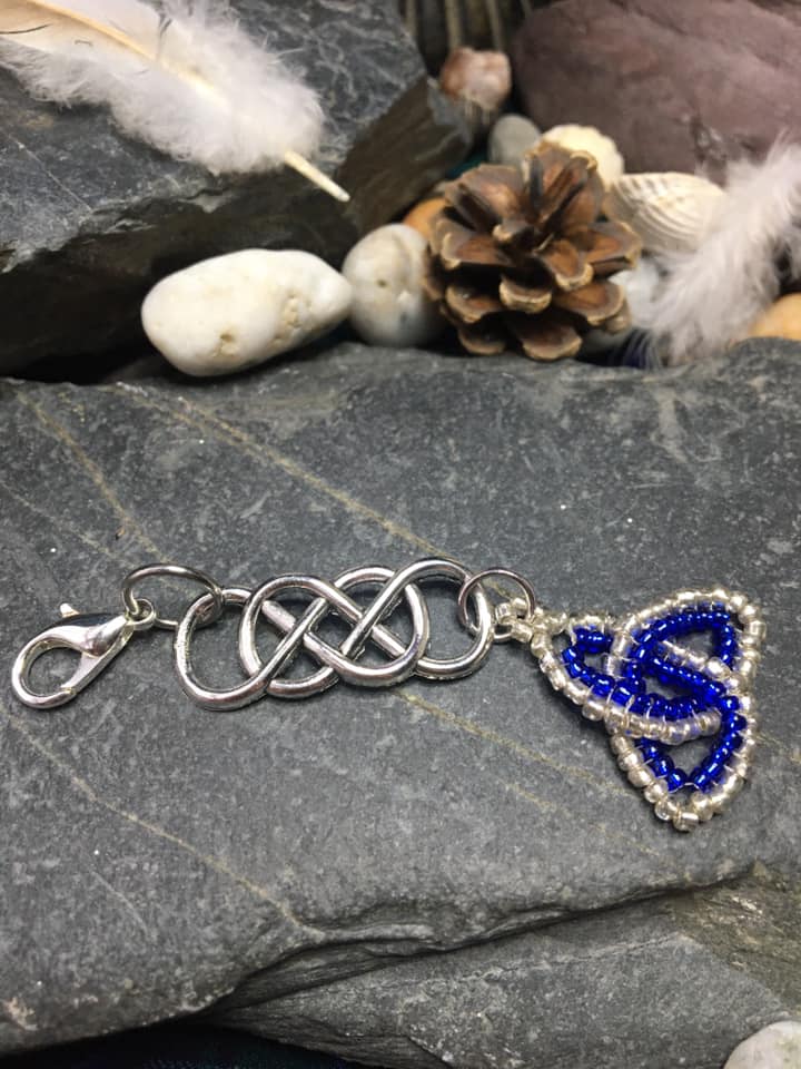 Beaded Celtic Knot Keyring Beaded Celtic Knot Keyring