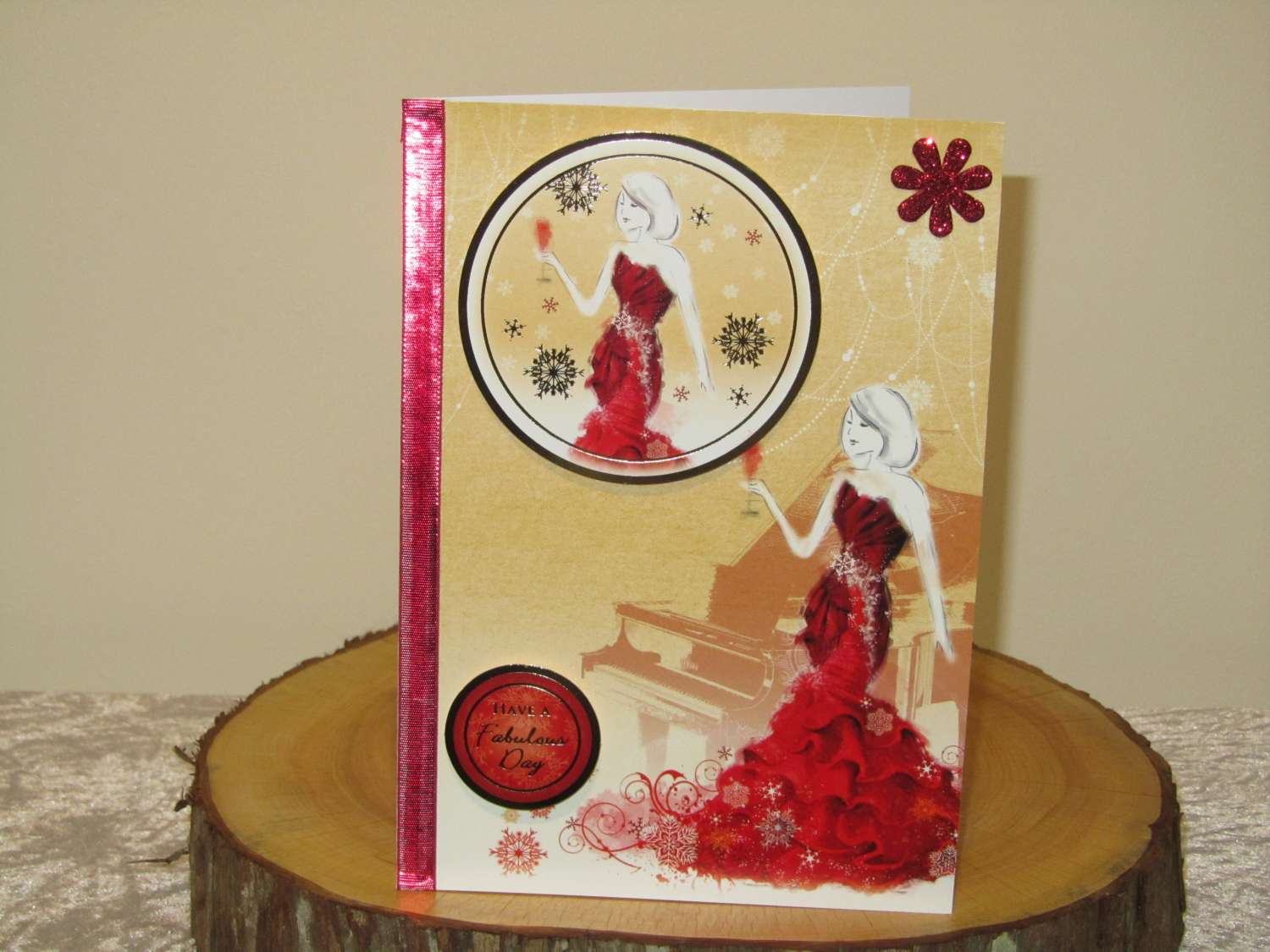 Lady in Red Christmas Card MadeMe