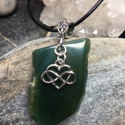 Moss Agate Infinity Heart