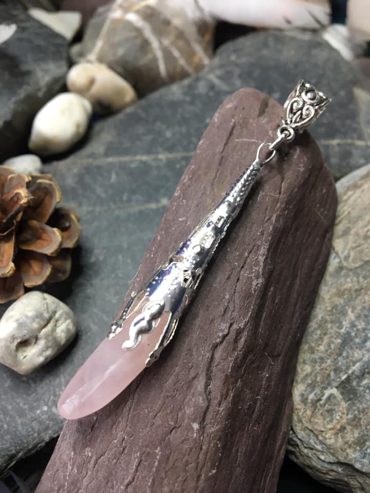 Rose Quartz Wand Pendant Rose Quartz Wand Pendant