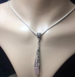 Rose Quartz Wand Pendant 9 Rose Quartz Wand Pendant 9