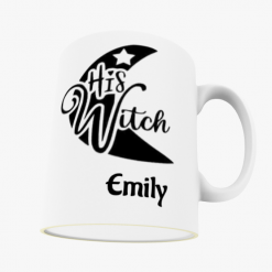 SPOOKY Pair of His & Hers, Couples, Him & Him, Her & Her, Halloween personalised Mugs Witch & Wizard - Also Available Individually 6