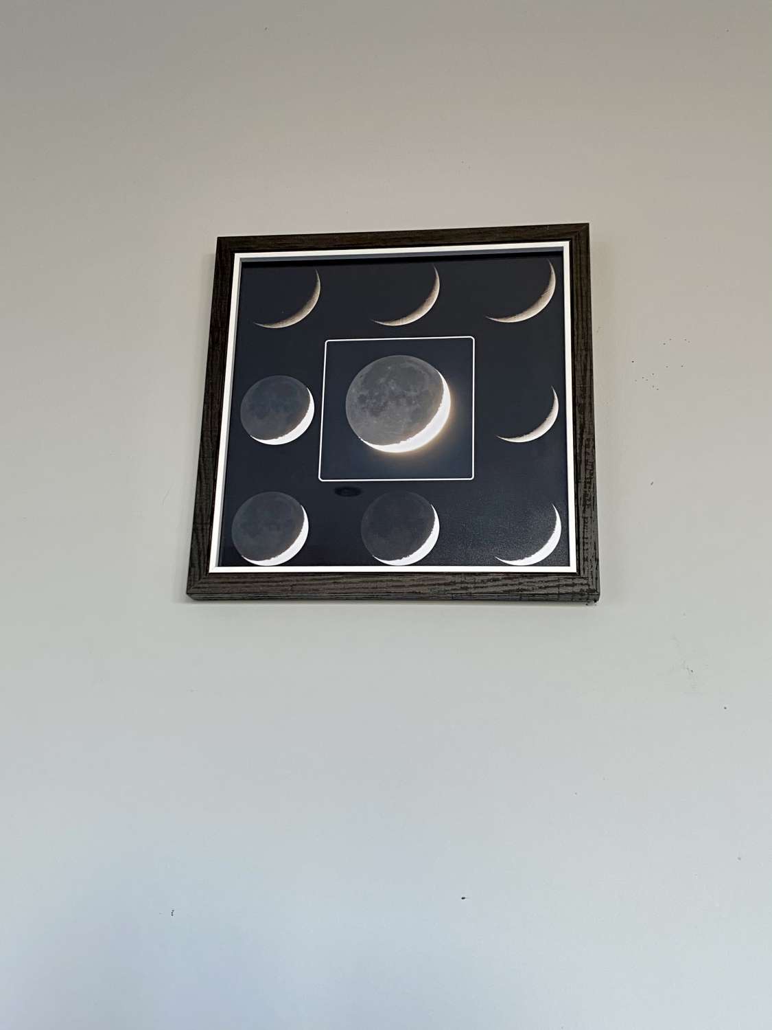 Crescent moon earth shine framed print Crescent moon earth shine framed print