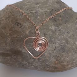 Rose Gold Spiral Heart Necklace