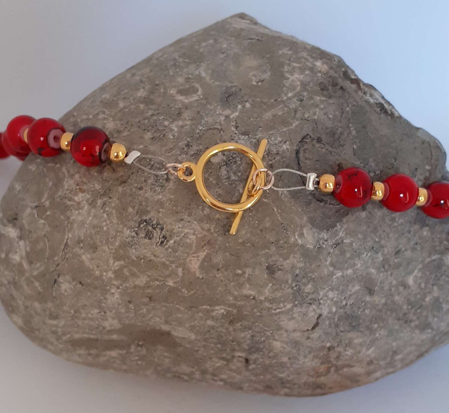 Red Beaded Christmas Necklace Red Beaded Christmas Necklace