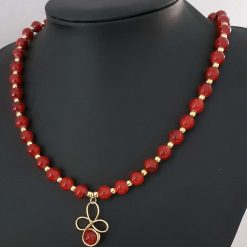 Red Beaded Christmas Necklace 1 Red Beaded Christmas Necklace 1