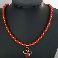 Red Beaded Christmas Necklace