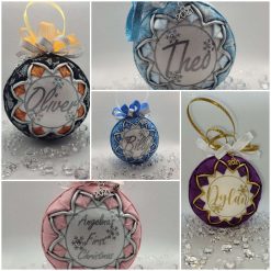 Personalised baubles choose your colour